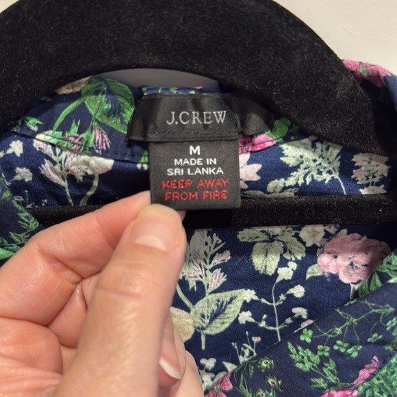 J Crew Floral Pajama Top Button Close EUC - Picture 2 of 9